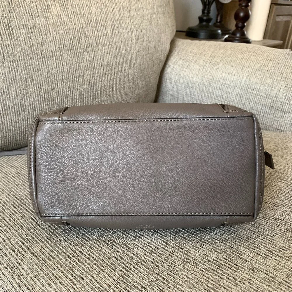 NWT Botkier Leather Top Handle Moto Satchel Winter Grey Quilted Panels MSRP $248 - Picture 7 of 15